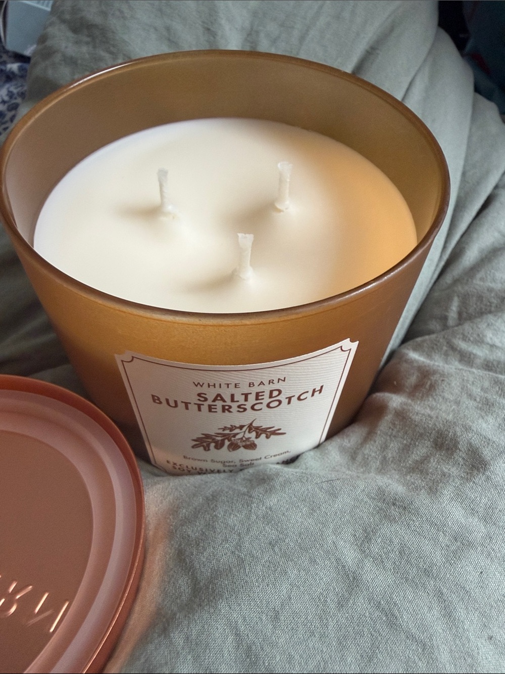 Bath & Body Works White Barn Salted Butterscotch Candle - Brown/Gold - Picture 2 of 2